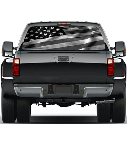 Tobethay Perforated American Flag Rear Window Decal For Trucks - 65"x22" Vinyl Graphic, Fits Most Pickups