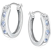 AGRULE Channel Set Small Huggie Hoop Earrings Sterling Silver or 14K Gold Color,Lightweight Hypoallergenic CZ Diamond Chunky Hoop Earrings for Women
