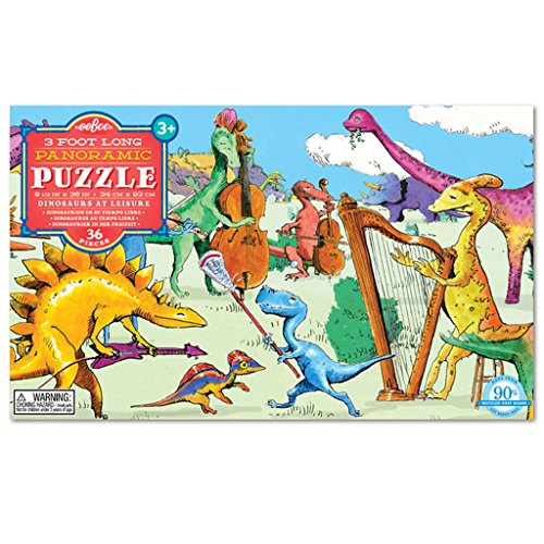 eeBoo Dinosaurs at Leisure Panoramic Floor Puzzle, 36 pieces