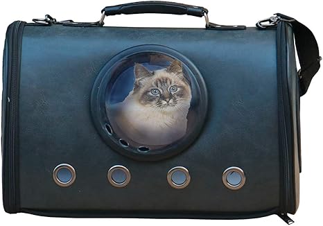 Mustdunet Sac De Transport Pour Animal De Compagnie Sac Astronaute Avec Hublot Pour Chiot Chat Lapin Avec Poignee Et Laniere 42x23x25cm Pb04 Noir Amazon Fr Animalerie