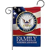 US Navy Family Honor Garden Flag - Armed Forces USN Seabee United State American Military Veteran Retire Official - House Decoration Banner Small Yard Gift Double-Sided Made in USA 13 X 18.5