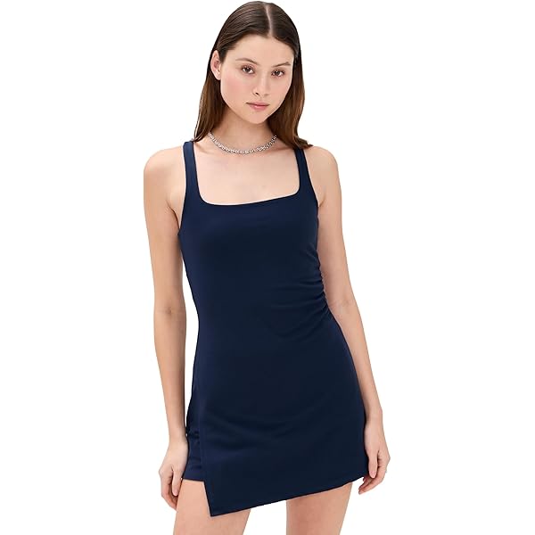 delia asymmetric raw hem cotton dress SIDE RUCHED ASSYMETRICAL HEM TANK DRESS – Riah Fashion main image 1