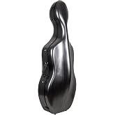 Crossrock Poly Carbon Cello Case for 4/4 Full-Size | Matte Black Finish, Wheels, Lightweight &amp; Durable &ndash; Best for School Orchestra &amp; Student Musicians