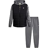 AEROPOSTALE Boys Sweatpants Set - 2 Piece Fleece Twofer Boys Puffer Jacket and Cargo Kids Sweatpants Youth Jogger Set