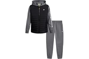 AEROPOSTALE Boys Sweatpants Set - 2 Piece Fleece Twofer Boys Puffer Jacket and Cargo Kids Sweatpants Youth Jogger Set