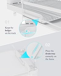 Kitsure Large Dish Drying Rack - Extendable Dish