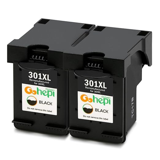 title=Gohepi 301XL Compatibile per Cartucce HP 301XL 301, 2-Pacco Nero Funzionano con