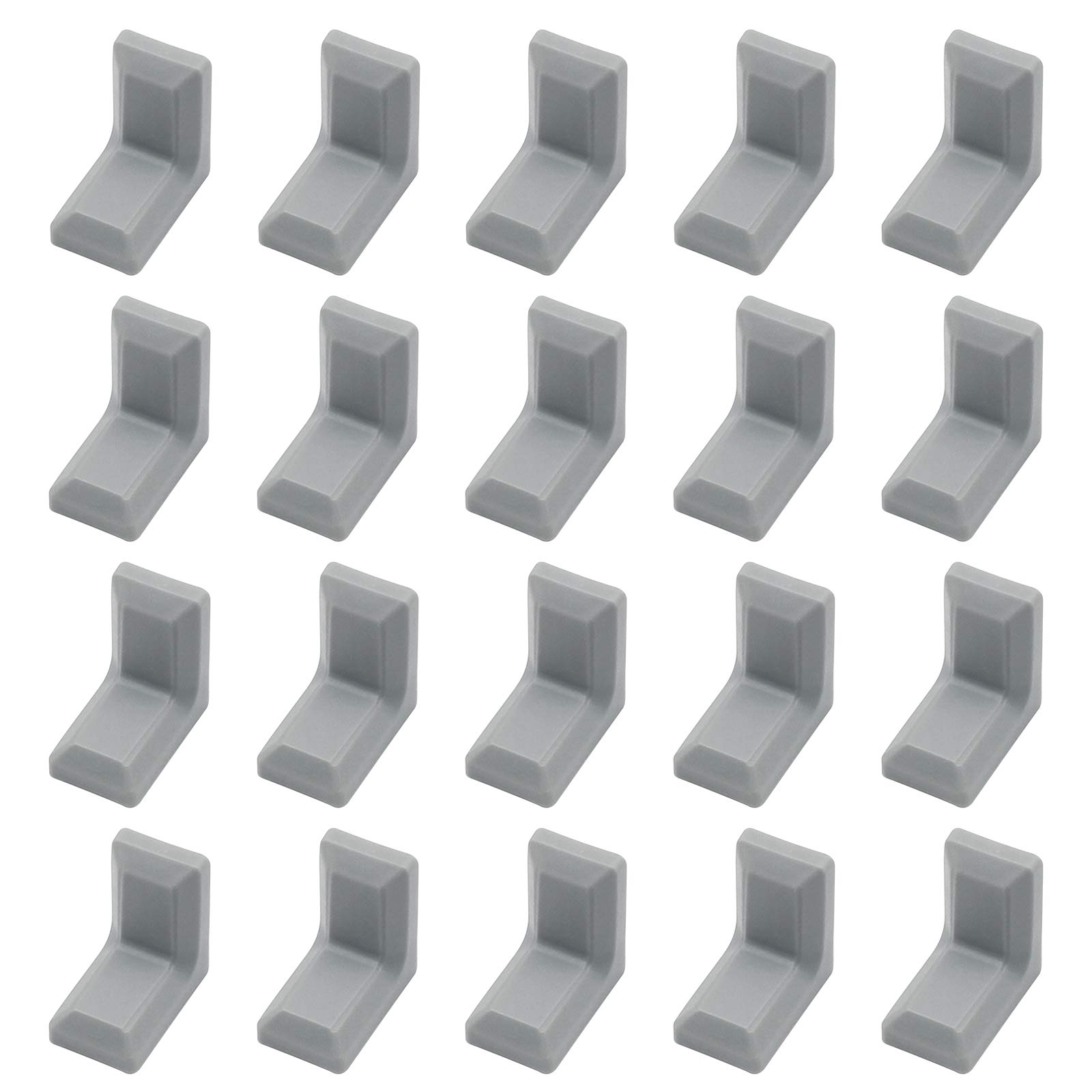 MOROBOR Angle Bracket, 40Pcs L-Shaped Steel Galvanized Corner Brace with Grey ABS Plastic Cover for Cupboard Wardrobe Shelf — image 1