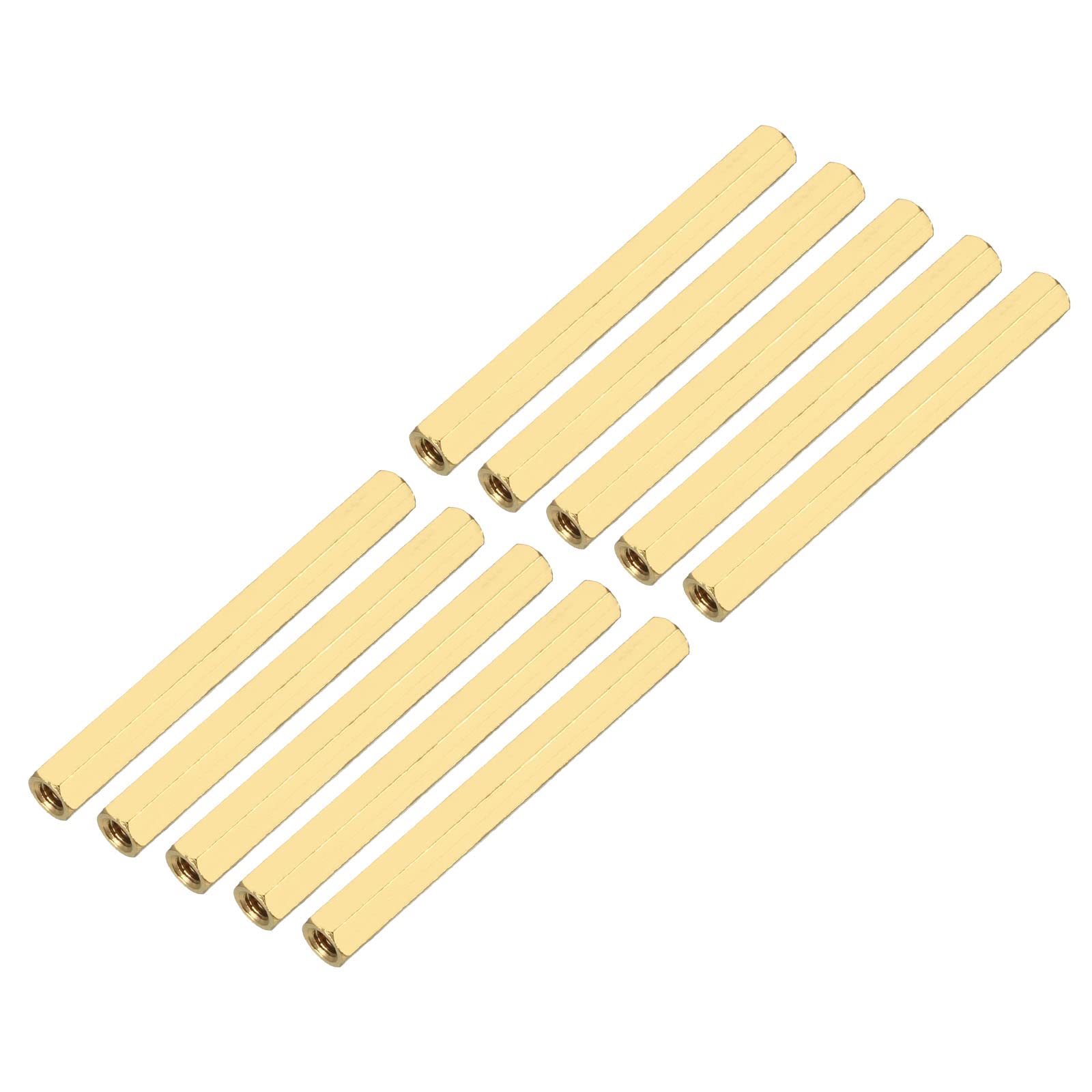 YOKIVE 10 Pcs Brass Hex Straight Spacer, Standoff Spacer with Female Thread | Fixing the Motherboard, Great for Electronics Industries (M3 x 5 x 45mm)