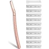 Hadnves Eyebrow Razor Face Razors Dermaplaning Tool with 10 Blade Refills | for Women Face Exfoliation and Peach Fuzz Removal