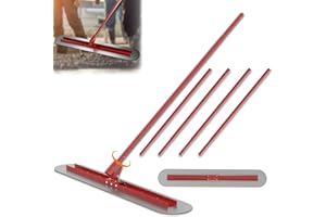 BBTEQEKN Concrete Bull Float Tool Kit, Concrete Float, Round End Stainless Steel Trowel Board Kit Tool, Cement Trowel Tools Float Bracket, Handle Concrete Tools Finishing with Handles (48'' x 8'')