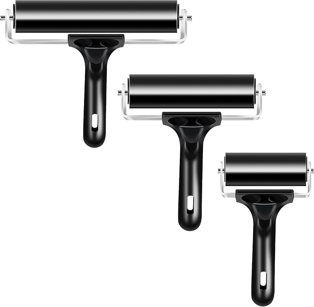 VinBee Brayer Rollers 6cm 10cm 15cm Soft Rubber for Printmaking Crafting