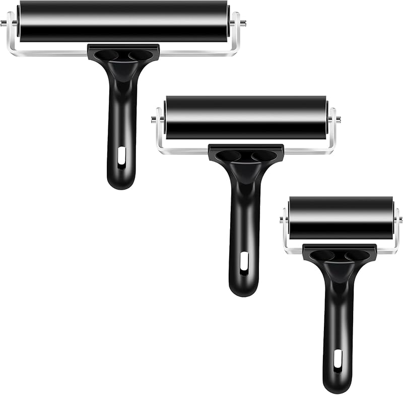 VinBee Brayer Rollers 6cm 10cm 15cm Soft Rubber for Printmaking Crafting