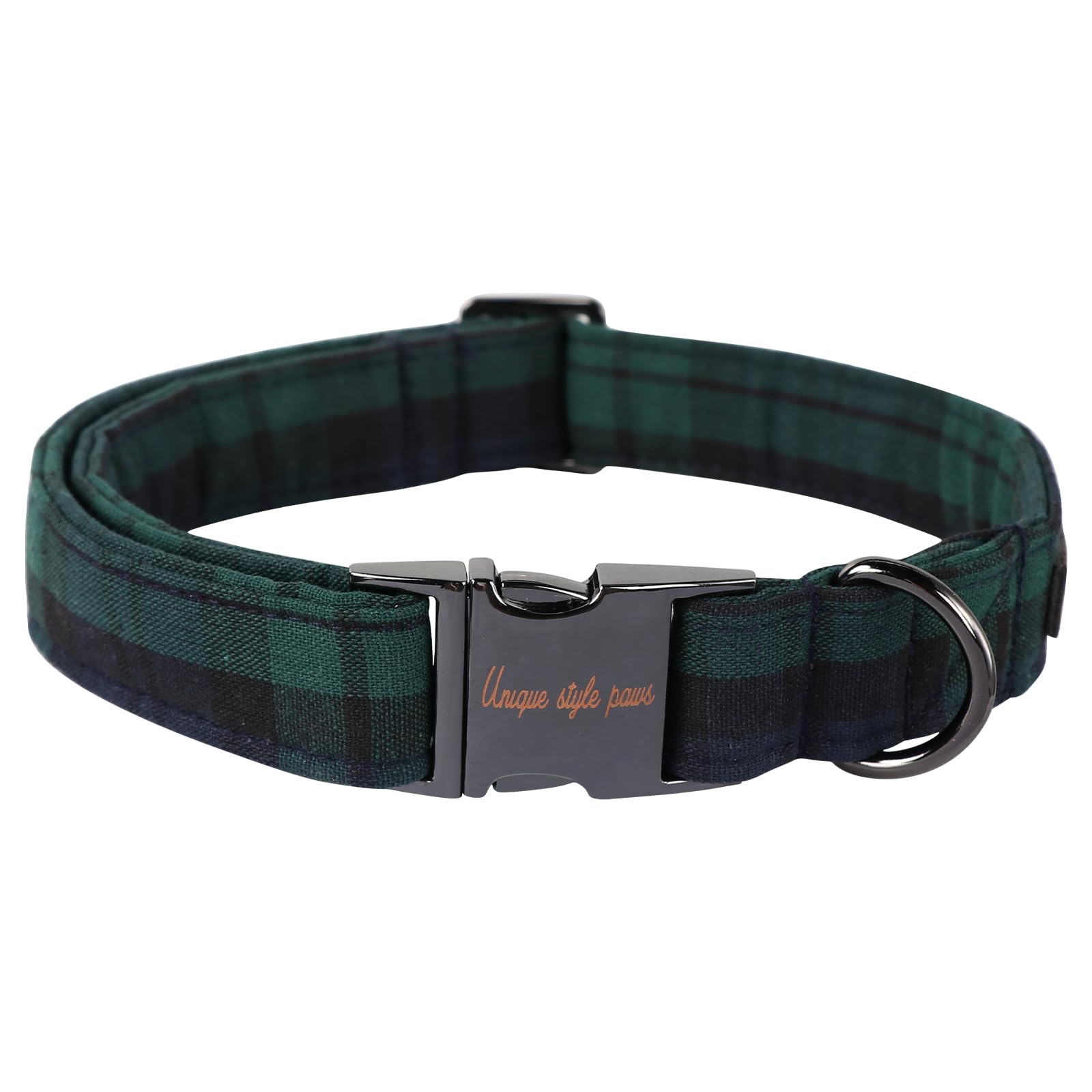 Unique style paws Dog Collar Pet Gift Adjustable Soft and Comfy Plaid Collars for Small Medium Large Dogs, Neck 8-12 inches