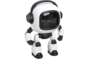 Zhjvihx AI Robot Companion, Interactive Talking Robot with Dynamic Blue Eyes Real Time Emotion Response, English Chinese Lang