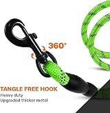 Taglory Rope Dog Lead with Padded Handle 1.0 cm Reflective Green 1.2 m view 6