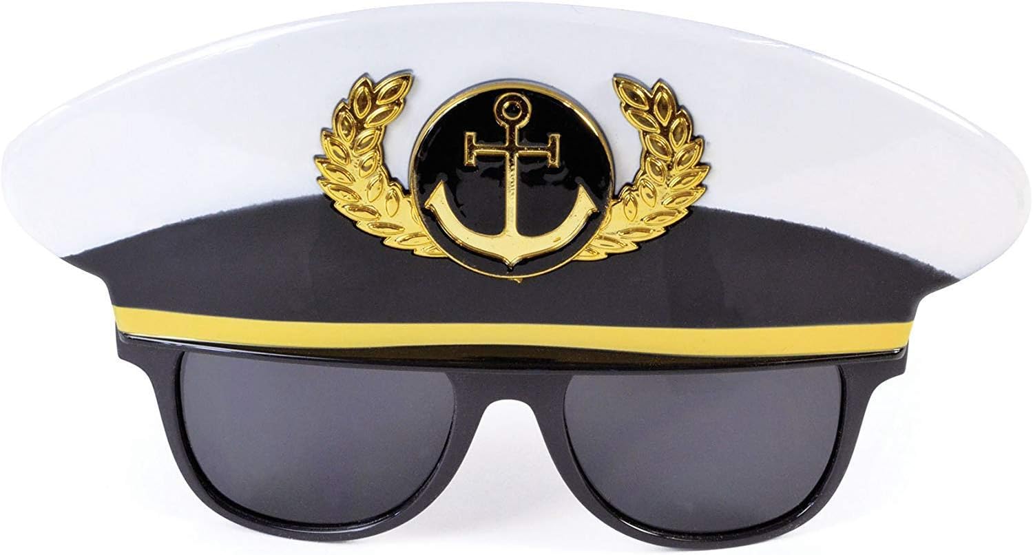 WPN Novelty Sailor Captains Hat Sunglasses, Fun Gift or Fancy Dress Accessory