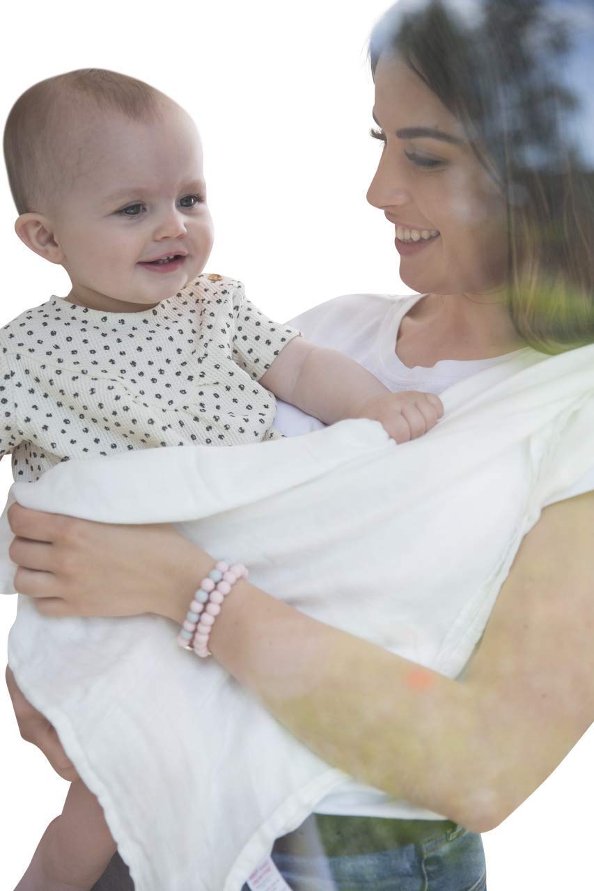 3 pack Large White Muslins Muslin Swaddle Blankets - Plain White Bamboo Cotton Soft Muslin Swaddles for Baby Girl or Boy 120cm x 120cm