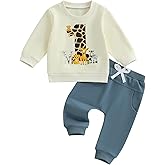 WZTYYDS Baby Boy First Birthday Outfit Long Sleeve Sweatshirt Tops Wild One Birthday Shirt Pants Set Fall Clothes