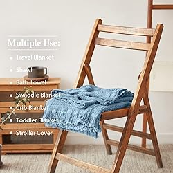 Simple&Opulence Cotton Muslin Throw Blanket for