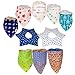 10-Pack Practical Baby Bandana Bibs for Drooling and Teething Cotton Baby Shower Gift Idea Set for her Holiday Christmas Gift Idea