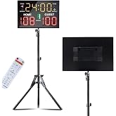 Ousmile Portable Digital Scoreboard with Remote, LED Electronic Score Keeper, Battery Powered Basketball Score Board, Outdoor Scoreboard for Indoor Outdoor Courts &amp; Sports Events
