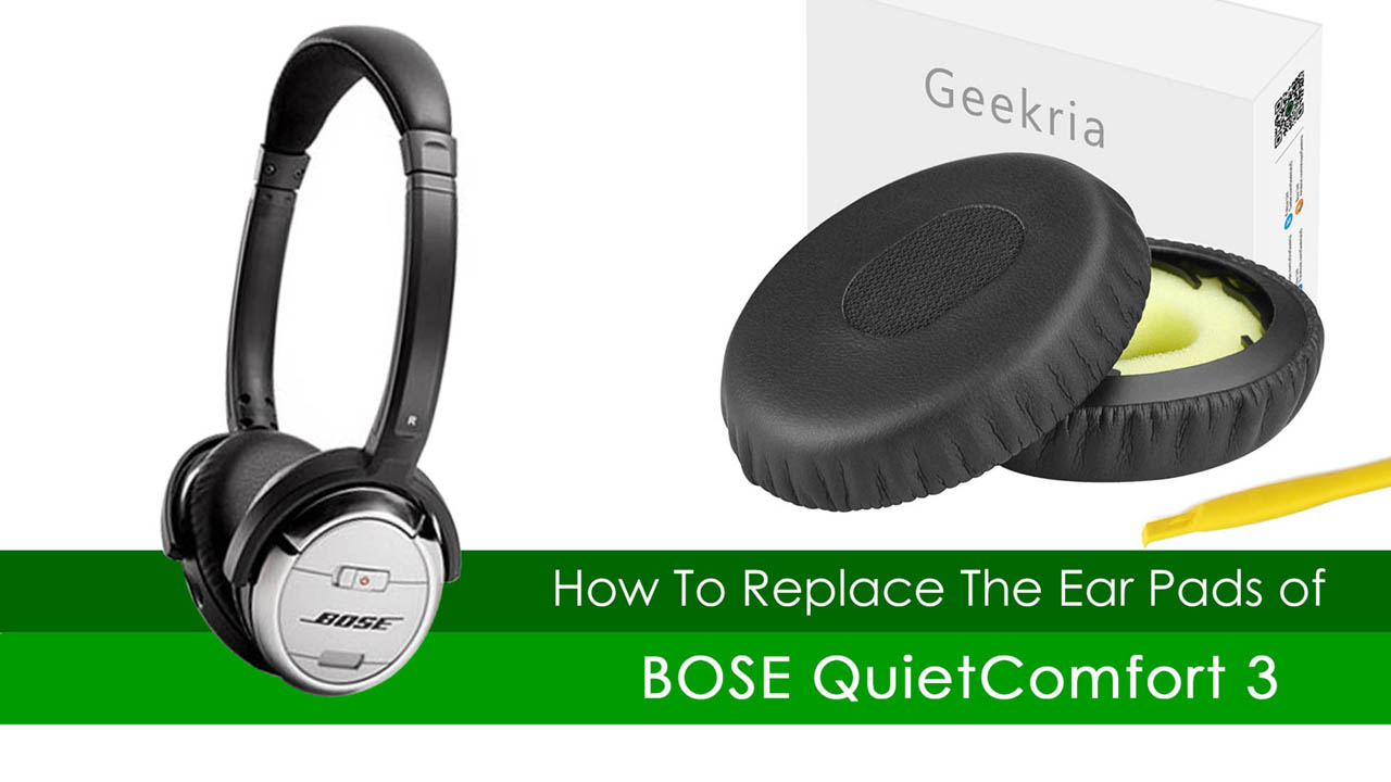 Geekria Earpad for Bose QC3, ON Ear, 3 Headphone