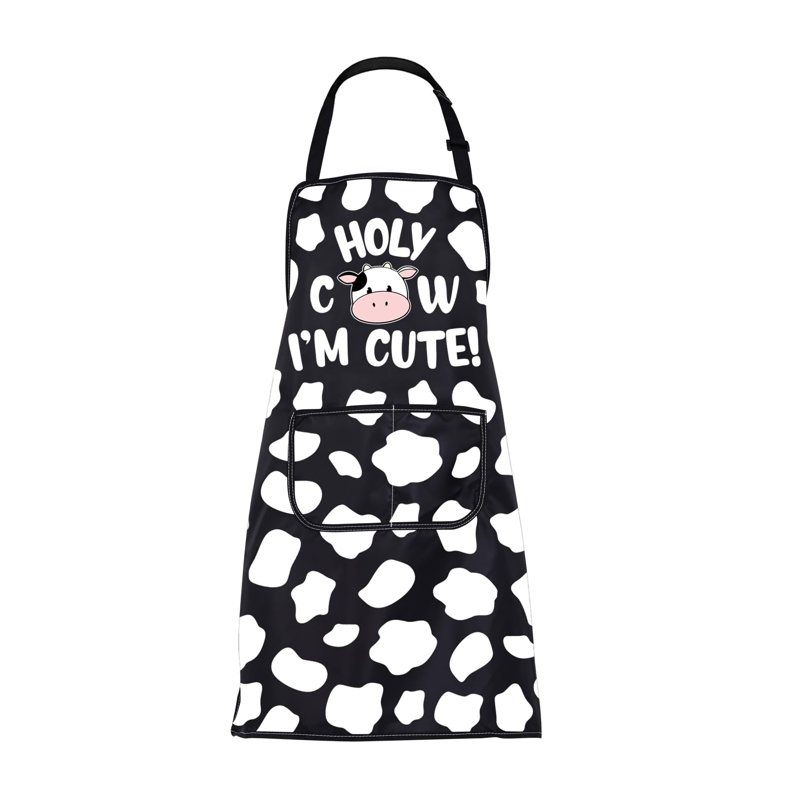 ENSIANTH Cow Apron for Men Women Milk Cow Gifts Cows Print Kitchen Baking Chef Gardening Apron with Pockets (2024117 cowapron) — image 1