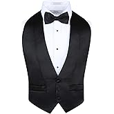 S.H. Churchill & Co. Men's Satin Backless Vest & Bow Tie Set - Black & White Available