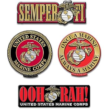 4-Piece Set of Molded Rubber Marine Corps Magnets