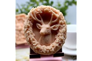 ESEENS Deer Silicone Animal Soap Mold - Round Shape for Candle and Cake Decoration