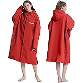 Oksun Oversized Waterproof Swim Parka: Windproof Warm Swimming Coat - Water Resistant Jacket - Thin Fleece Lined Surf Poncho
