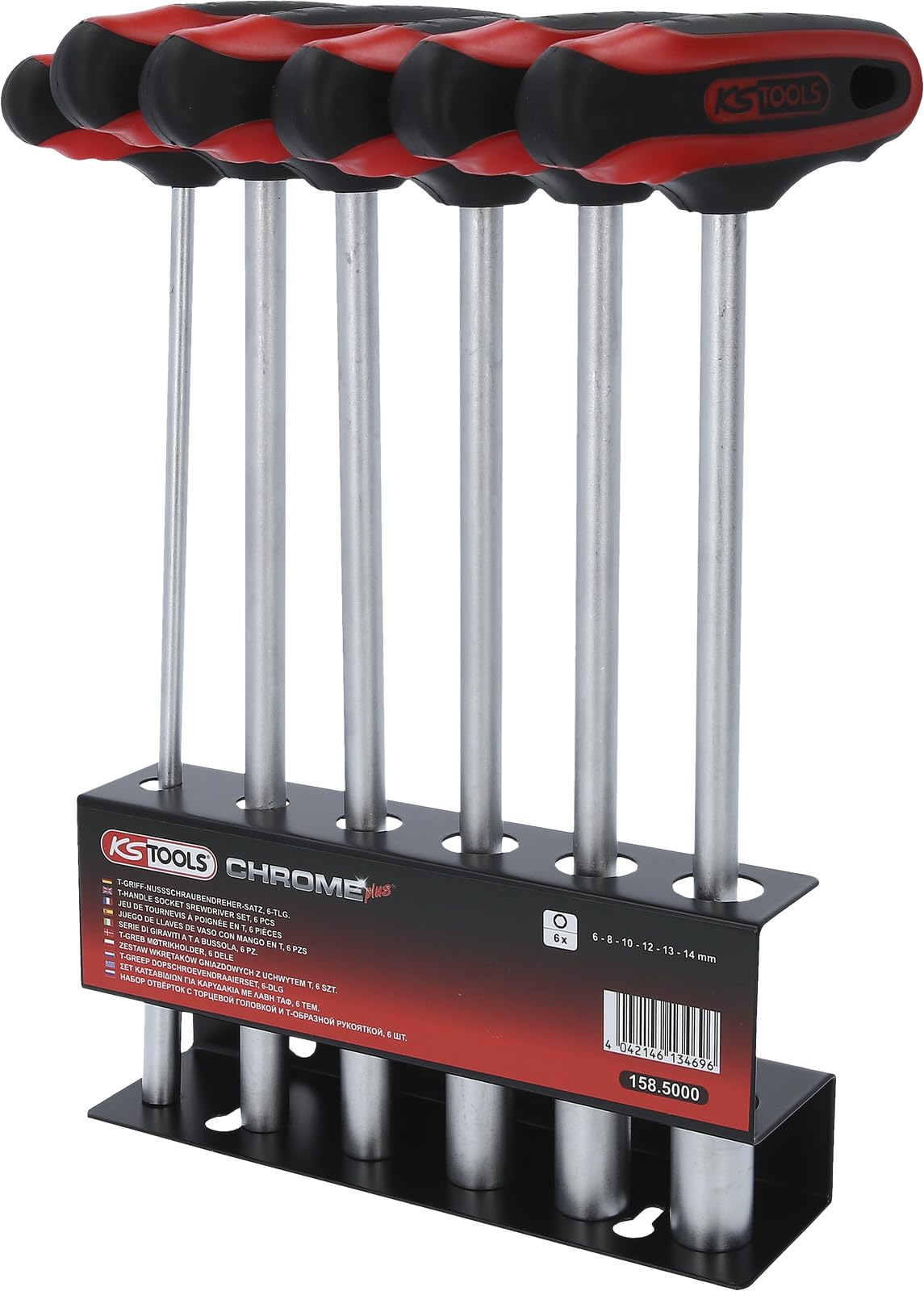 KS Tools 158.5000 6-14mm Chrome+ T-Handle Socket Key Set (6 Pieces)