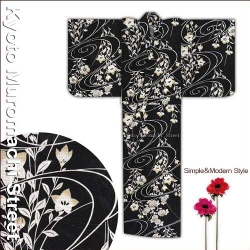 Amazon 浴衣 女 女性 レディース シンプルなモノトーン浴衣 トールサイズ 黒地 桔梗と撫子 Fyt574 浴衣 通販