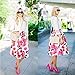 Yonala Women's Elegant Retro Floral Printed Casual Party Pleated Midi Skirt White One Size
