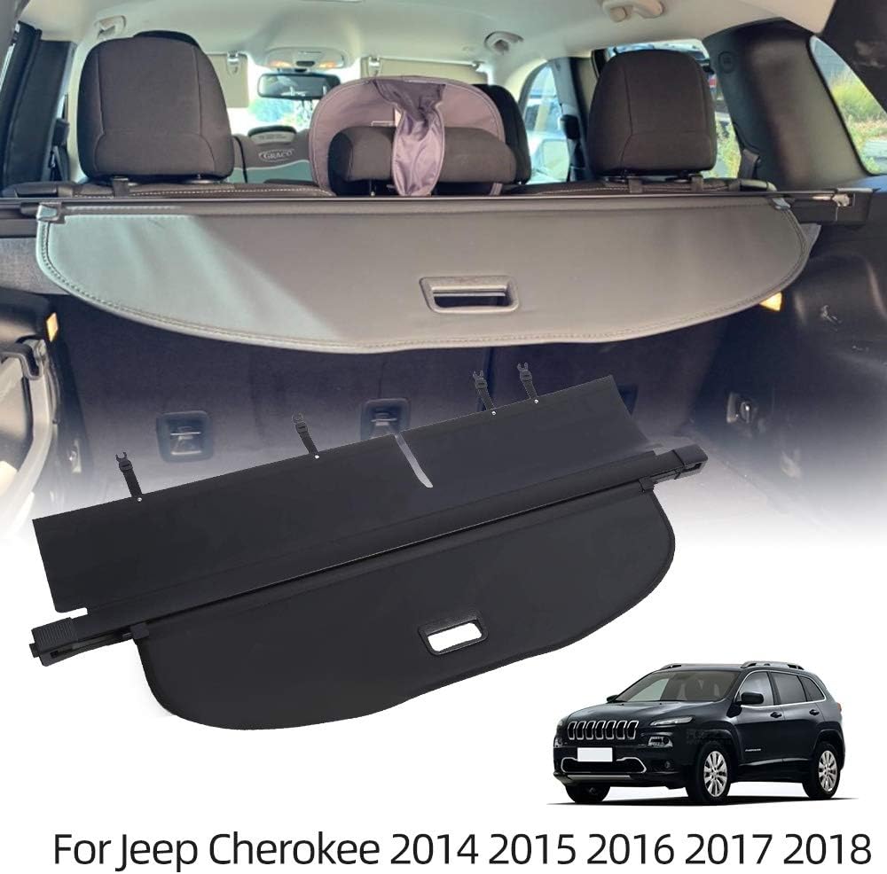 Amazon Com Vesul Retractable Rear Trunk Cargo Cover Fit For Jeep Cherokee 2014 2015 2016 2017 2018 Security Shade Shield Tonneau Cover Anti Peeping Luggage Privacy Screen With Extra Canvas Cover Automotive