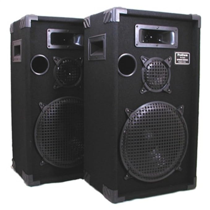 Podium Pro 1200C Studio Speakers 12" Three Way Pro Audio Monitor Pair