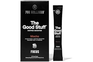 For Wellness The Good Stuff Focus – Mocha Coffee Booster | Nootropic Collagen Creamer with MCTs for Focus, Energy & Wellness | Non-Dairy, Keto-Friendly, 14 Servings