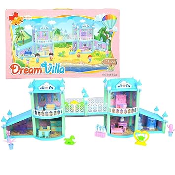 Zerone DIY Dollhouse Mini Simulation Overbridge Bridge Cottage for Doll House Accessory