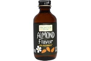 Frontier Co-op Organic Almond Extract, 2 Ounce Glass Jar, Warm Sugar-free Vegan Flavor for Desserts, Coffee and Smoothies
