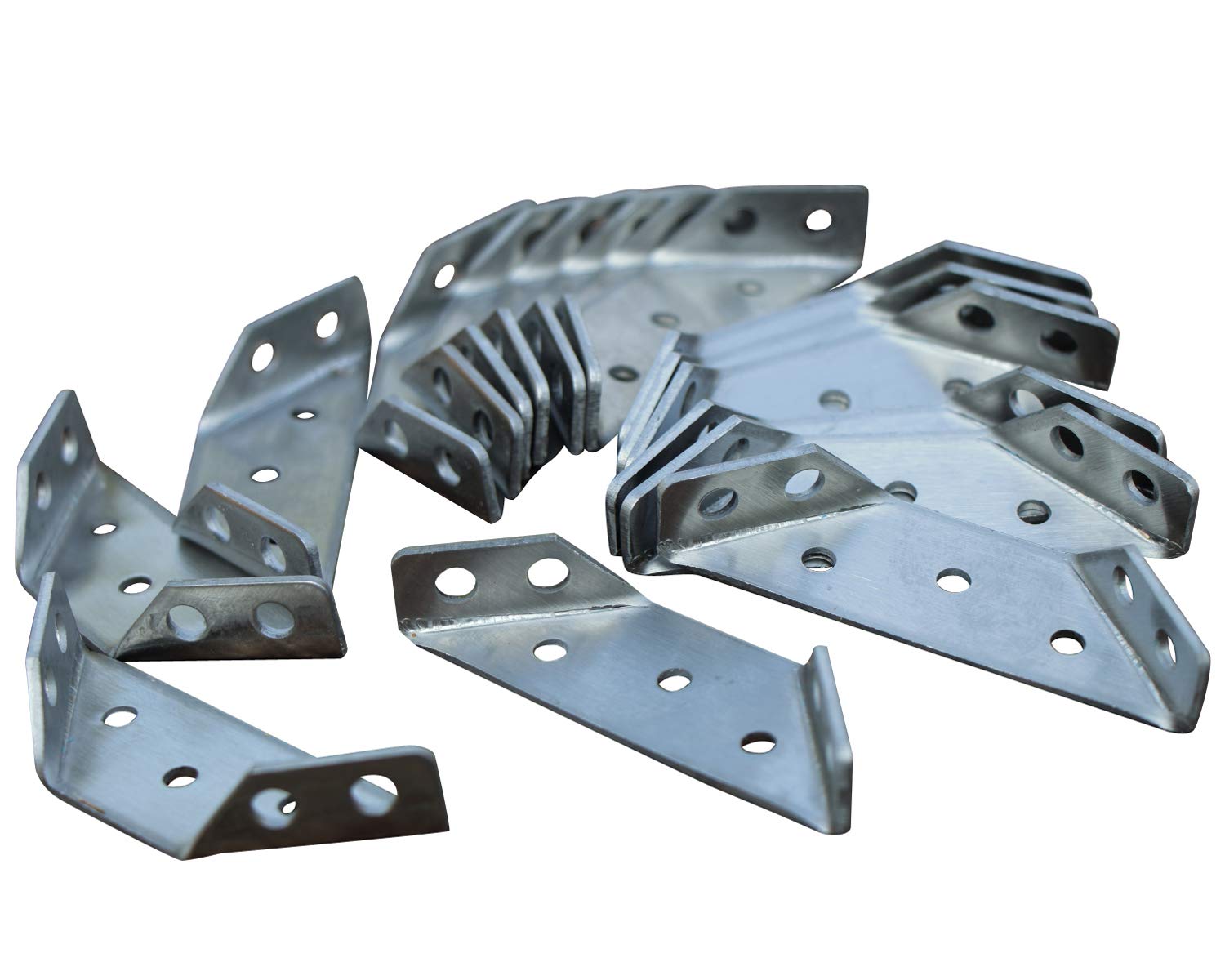Multifunction Stainless Steel Corner Brackets, Set of 16, 69 x 23 x 13 mm, Furniture Connection Connector, Multi-Angle Frame Bracket, Corner Brace