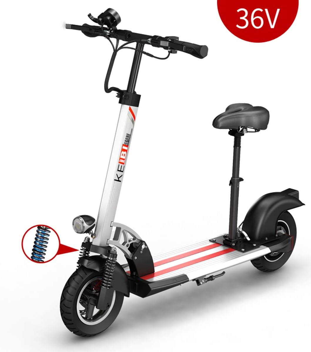 Dapang High Speed Electric Scooter -Portable Folding, 40 MPH and 40 Mile Range of Riding, 400W Motor Power and 440lb Load,White