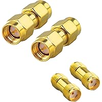Kaunosta SMA Connectors Kit Antenna Cable Connector SMA Male to Male SMA Female to Female RF Coax Adapter for WiFi Caoxial Ex