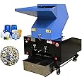 INTBUYING Plastic Shredder Grinder Recycling Machine 4KW Bottle Cans Crusher Granulator Carboard Chipper Pulverizer Machine Plastic Grinder Mill for PC/PVC/ABS/PET/EPS/PU/HDPE/Rubbler/Nylon 220V 3PH