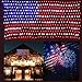 HuiZhen Awesome American Flag String Lights,6.5ft×3.2ft Waterproof Flag Net Lights for Outdoor Christmas Decoration, Independence Day,Memorial Day, Patio Decorations Outdoor