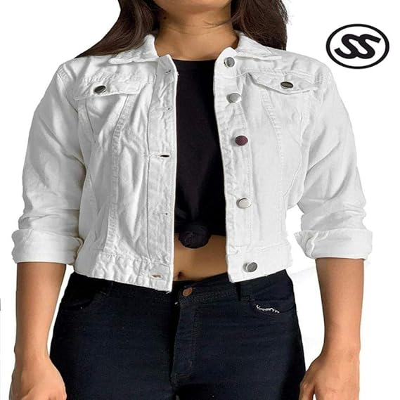 amazon women's white denim jacket