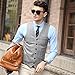 Zicac Men's Unique Advanced Custom Vest Skinny Wedding Dress Waistcoat, Light Gray, Medium