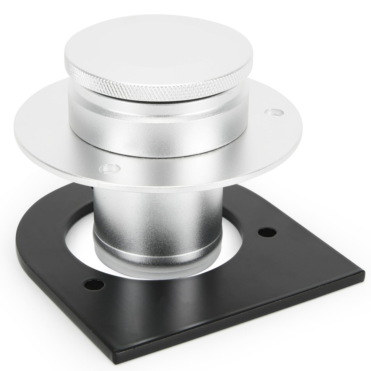 Photo 1 of PQY 17-2530 Remote Fuel Tank Filler Neck Straight With Billet Aluminum Gas Cap and Weld-On Steel Bracket for 2" Filler Hose Connection (silver)