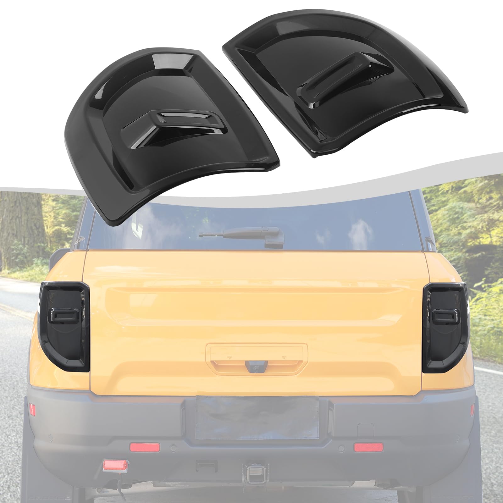 Photo 1 of *** Some scratches***SQQP Tail Light Lamp Taillight Guard Cover Fit for Bronco Sport 2021-2025+, Rear Light Frame Exterior Accessories(Smoked Black)*** Some scratches***