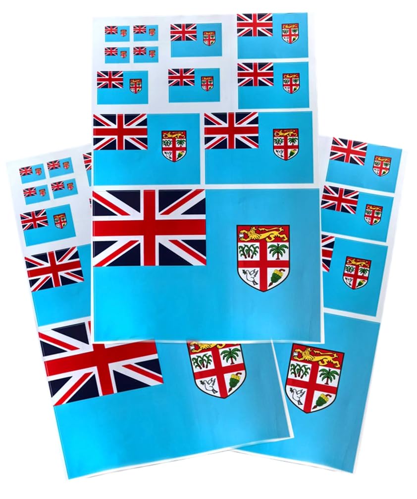 EUIOSFDC Decal in Multiple Sizes Fiji Flag Sticker